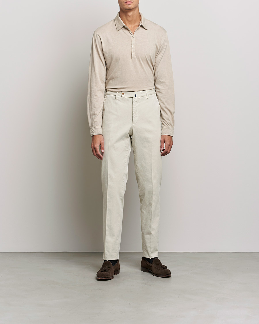 Herren | Pullover | Massimo Alba | Ischia Cotton/Cashmere Polo Light Beige