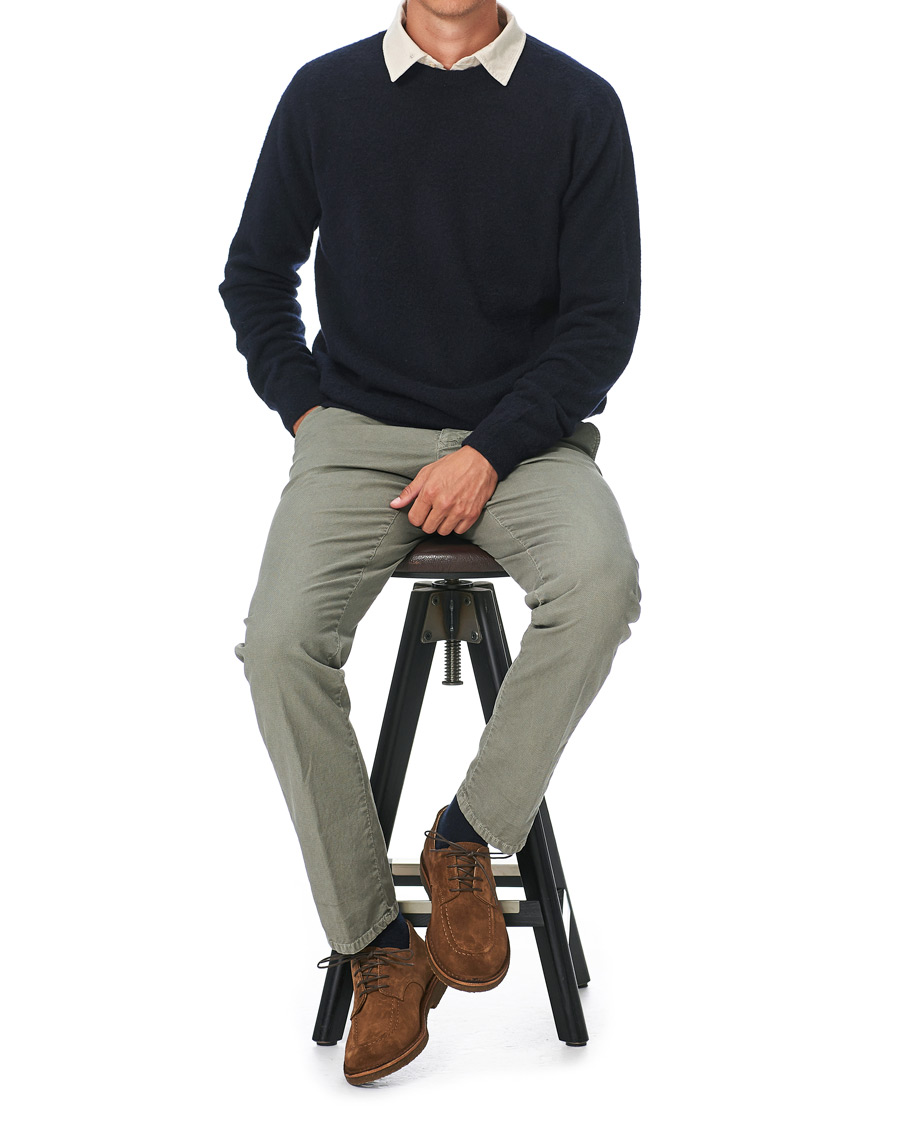 Herren | Pullover | Massimo Alba | Brushed Cashmere Crew Neck Navy