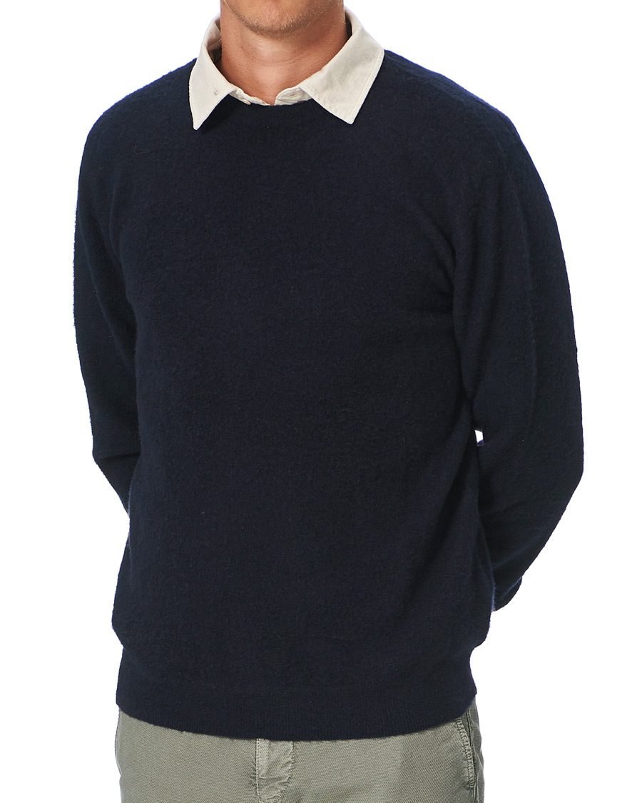 Herren | Pullover | Massimo Alba | Brushed Cashmere Crew Neck Navy