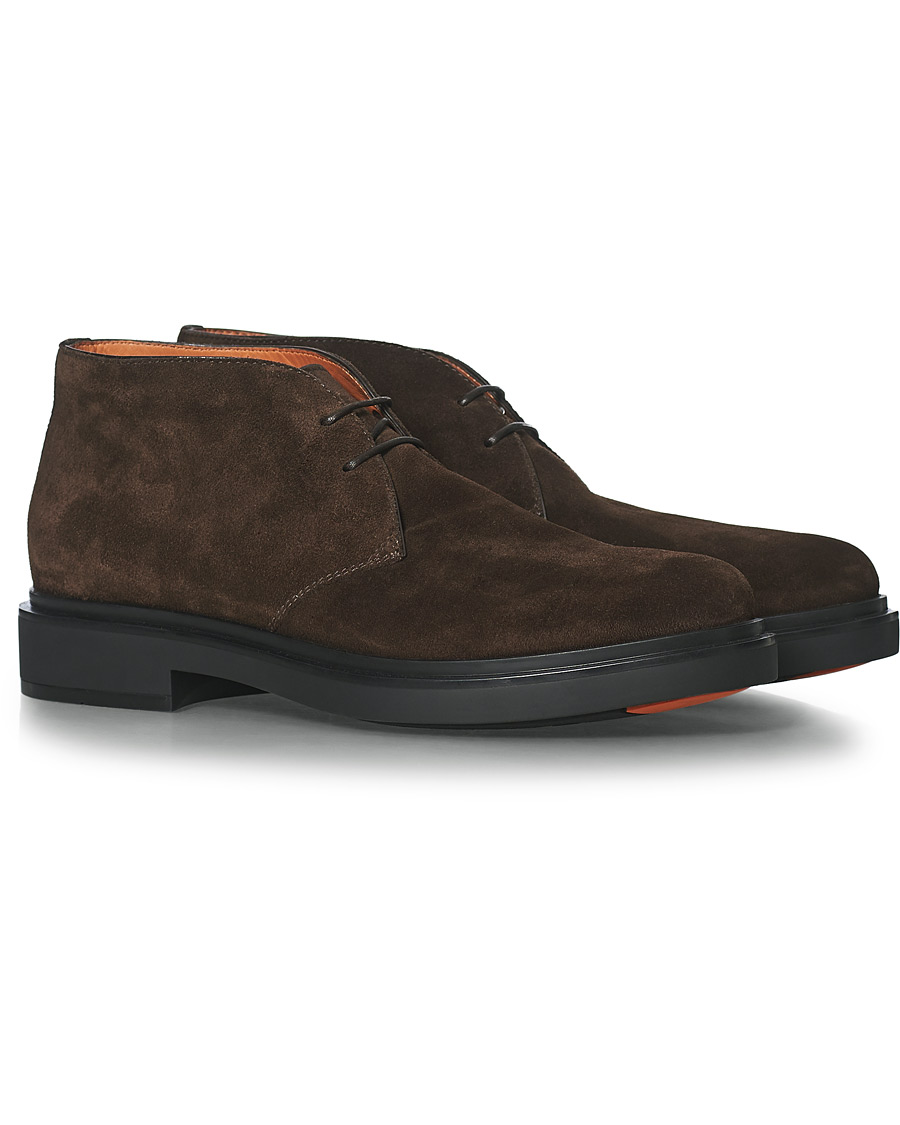 Santoni Wembley Desert Boot Dark Brown Suede