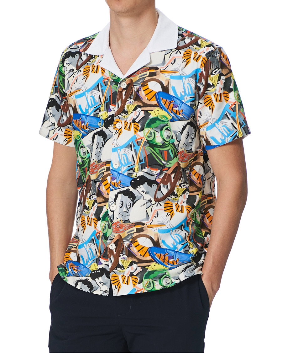 Herren | Poloshirts | Orlebar Brown | Travis Towelling x David Salle Diving Polo Multi