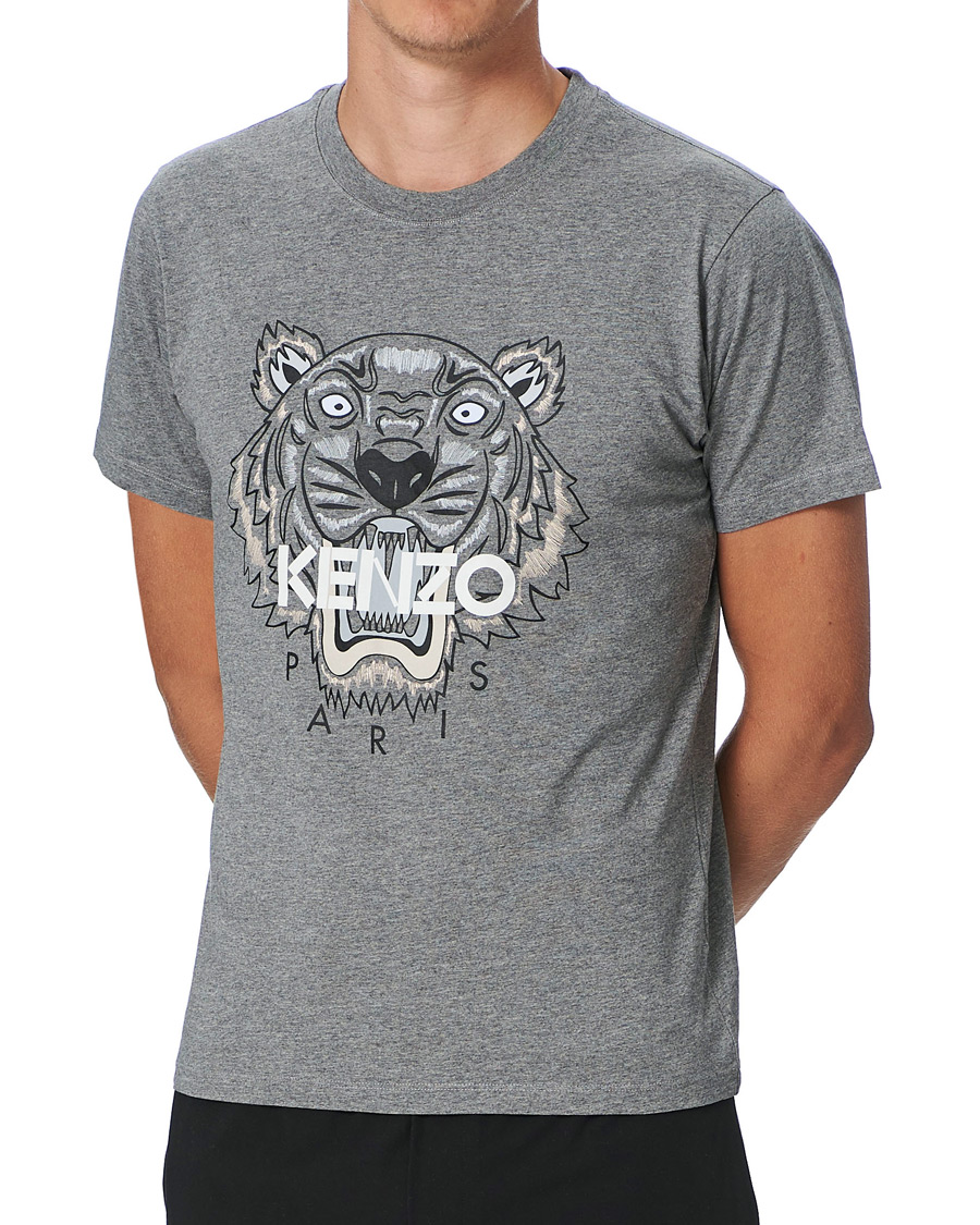 Herren | T-Shirts | KENZO | Icon Tiger Crew Neck Tee Light Grey