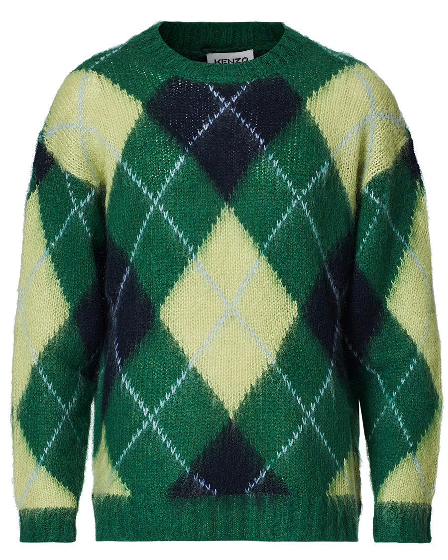 Herren | Pullover | KENZO | Brushed Argyle Sweater Green
