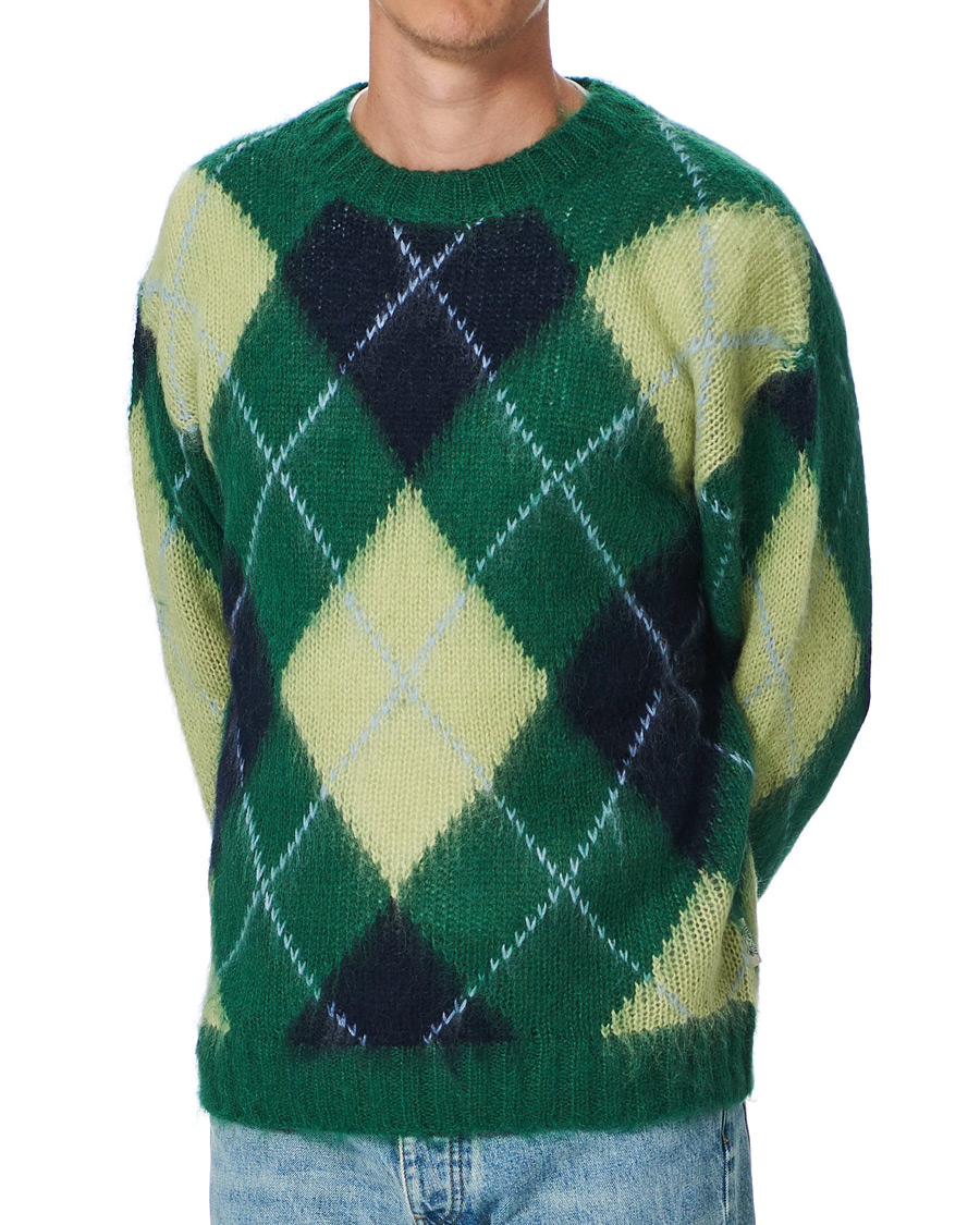 Herren | Pullover | KENZO | Brushed Argyle Sweater Green