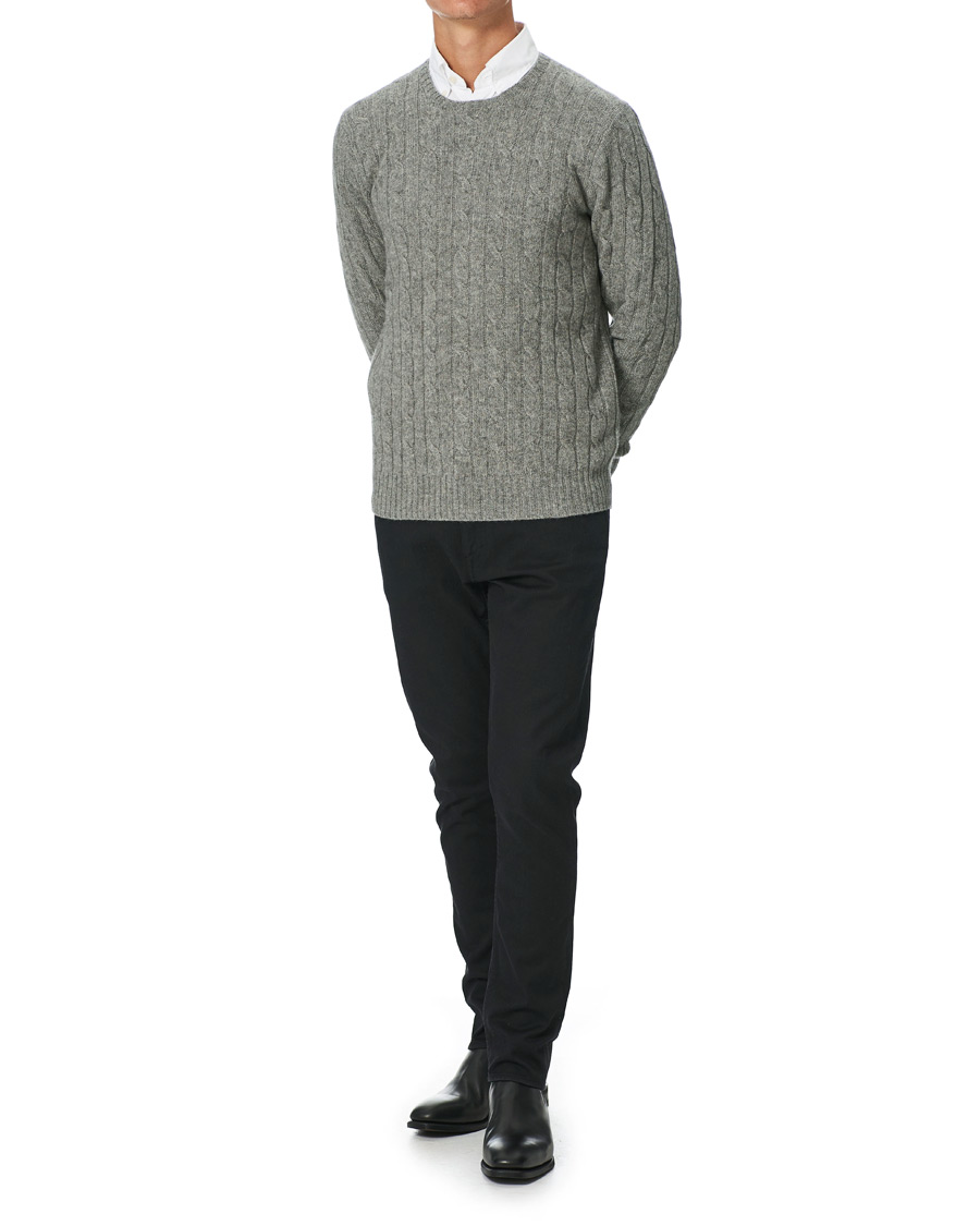 Herren | Pullover | Polo Ralph Lauren | Cashmere Cable Crew Neck Sweater Fawn Grey Heather