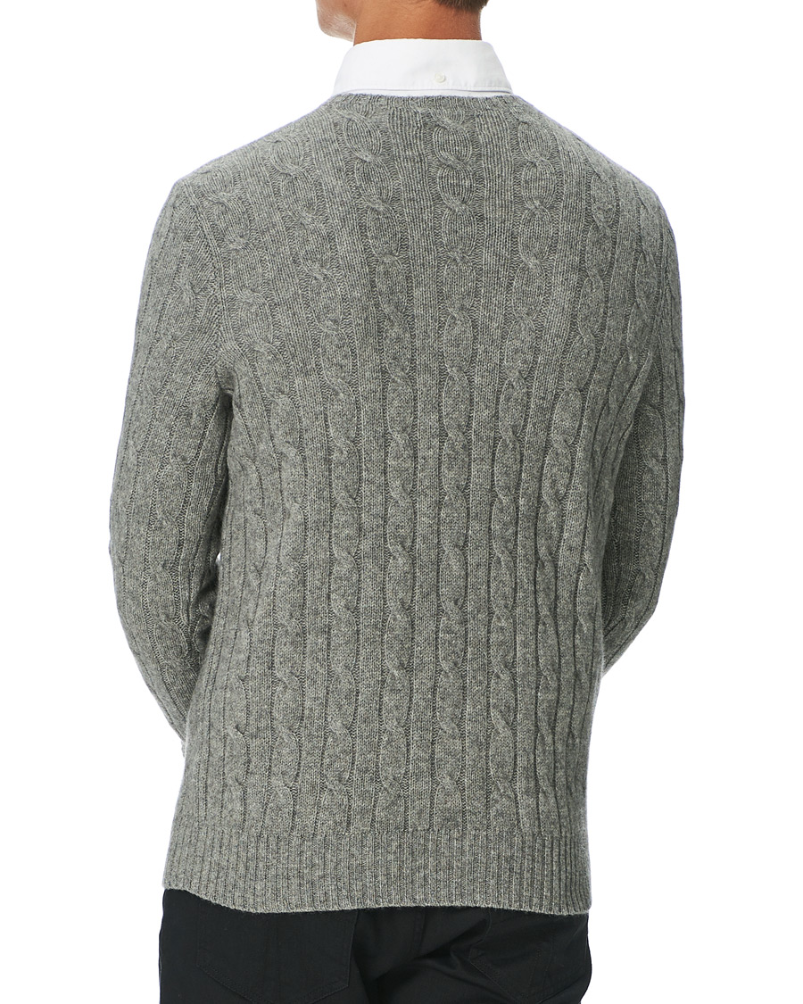 Herren | Pullover | Polo Ralph Lauren | Cashmere Cable Crew Neck Sweater Fawn Grey Heather