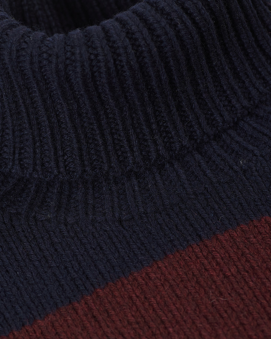 Herren | Pullover | Polo Ralph Lauren | Barstriped Knitted Turtleneck Wine/Navy