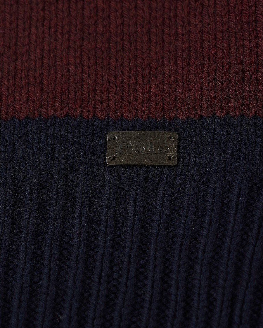 Herren | Pullover | Polo Ralph Lauren | Barstriped Knitted Turtleneck Wine/Navy