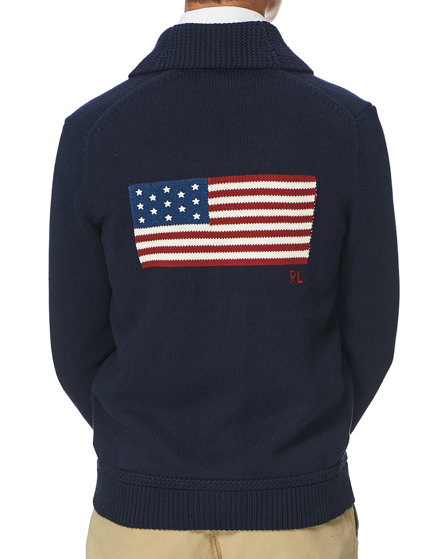 Herren | Pullover | Polo Ralph Lauren | Cotton Knitted Flag Cardigan Hunter Navy