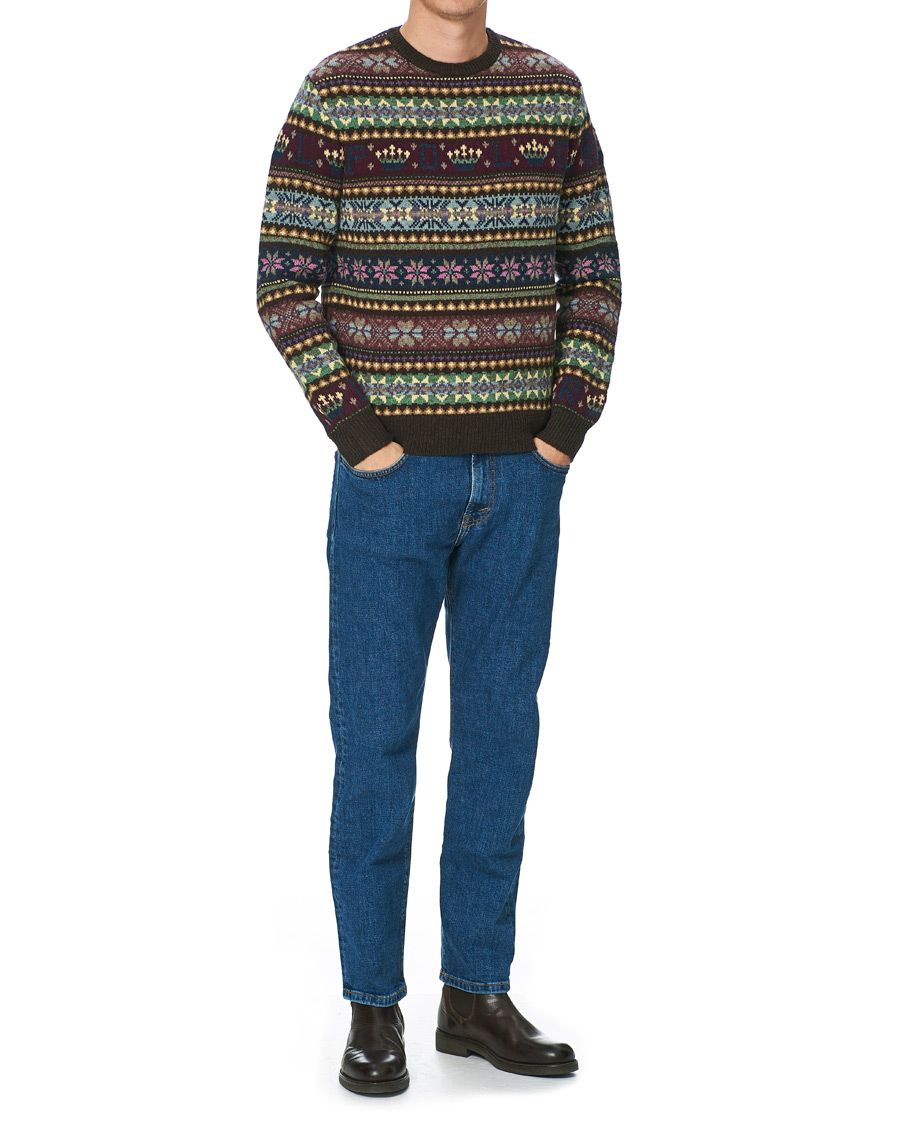 Herren | Pullover | Polo Ralph Lauren | Fairisle Knitted Polo Sweater Dark Brown Multi