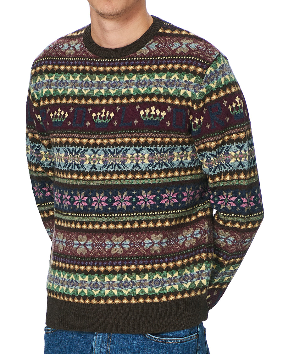 Herren | Pullover | Polo Ralph Lauren | Fairisle Knitted Polo Sweater Dark Brown Multi