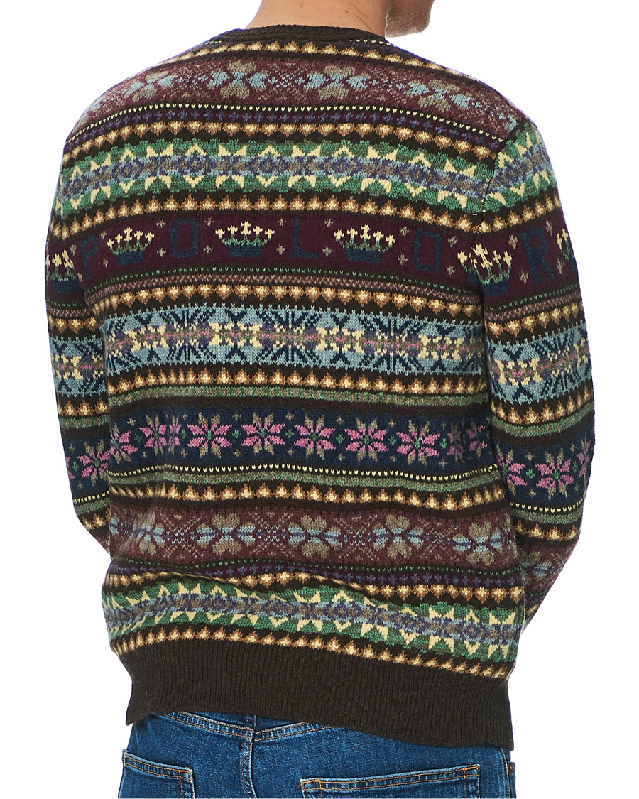 Herren | Pullover | Polo Ralph Lauren | Fairisle Knitted Polo Sweater Dark Brown Multi