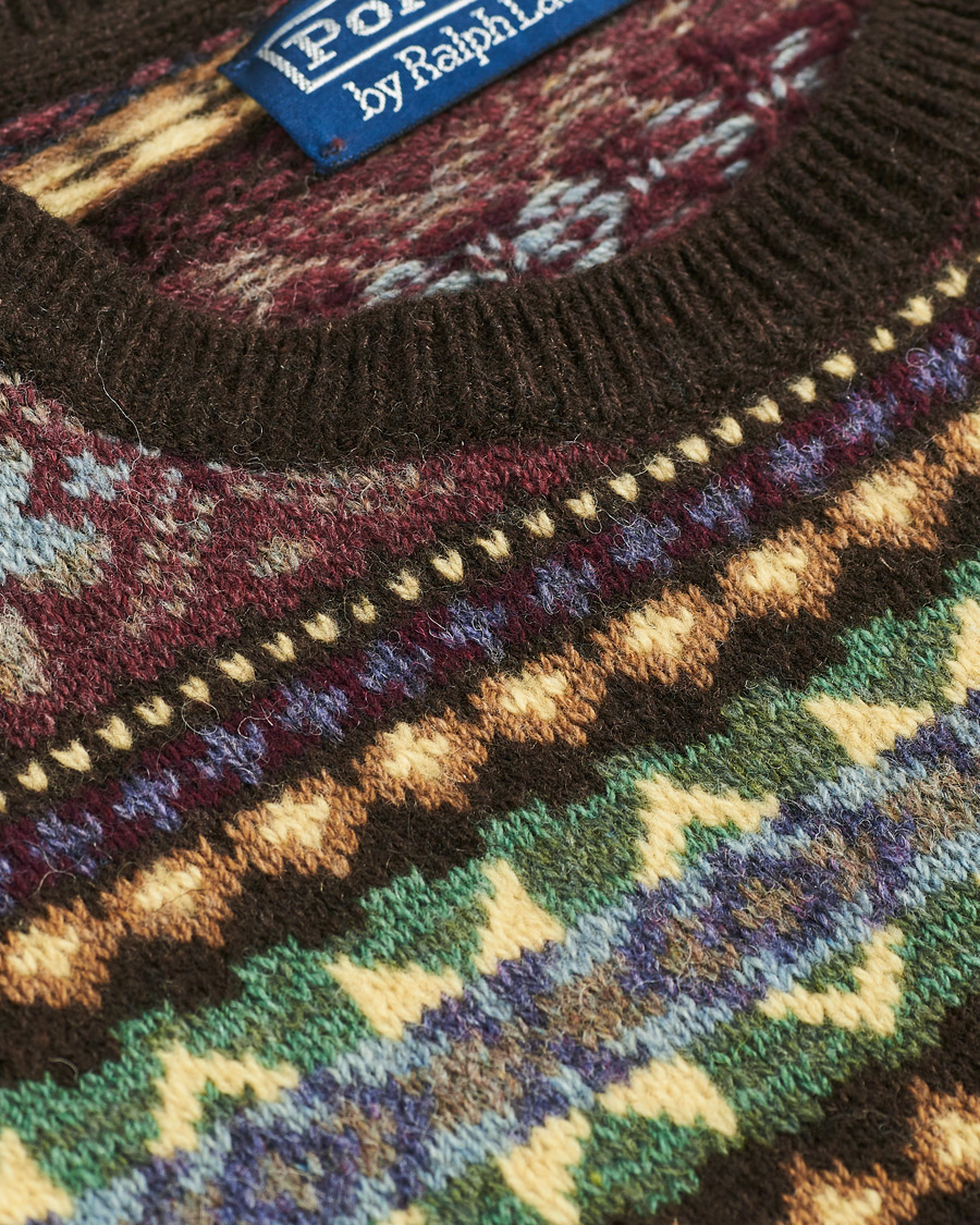 Herren | Pullover | Polo Ralph Lauren | Fairisle Knitted Polo Sweater Dark Brown Multi