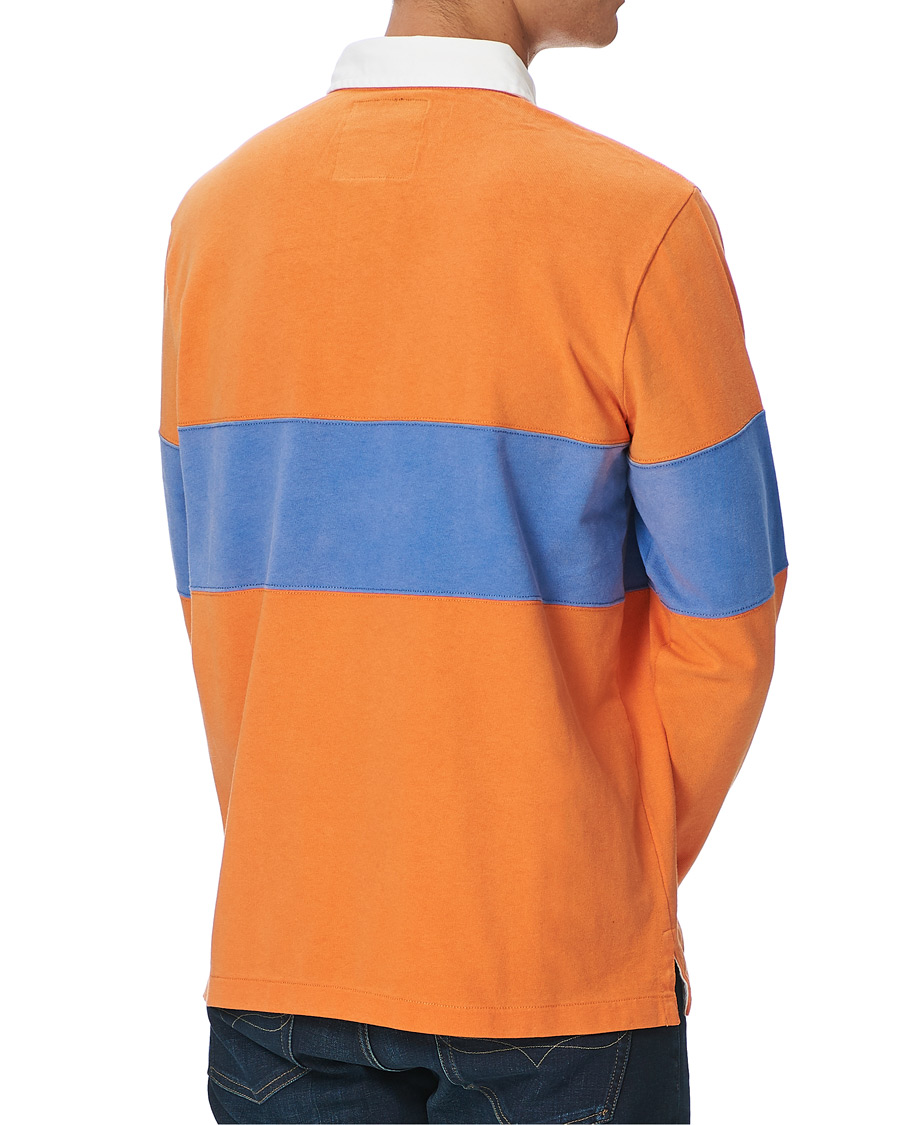 Herren | T-Shirts | Polo Ralph Lauren | Block Stripe Rugby Kona Orange/Deep Blue