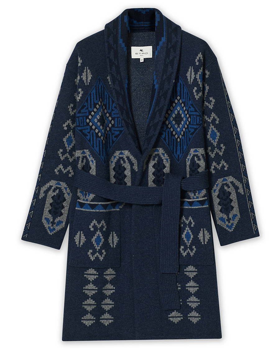 Herren | Schlafanzüge & Bademäntel | Etro | Wool Jacquard Shawl Robe Navy