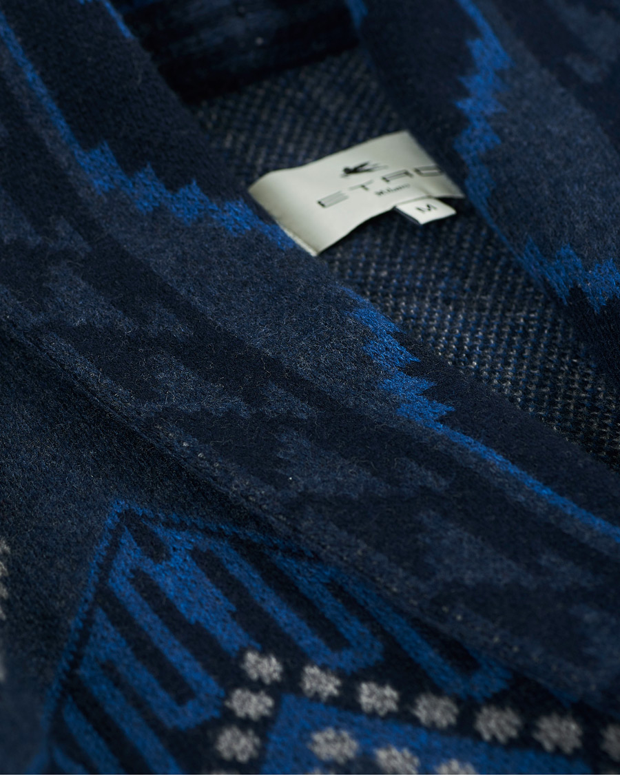 Herren | Schlafanzüge & Bademäntel | Etro | Wool Jacquard Shawl Robe Navy
