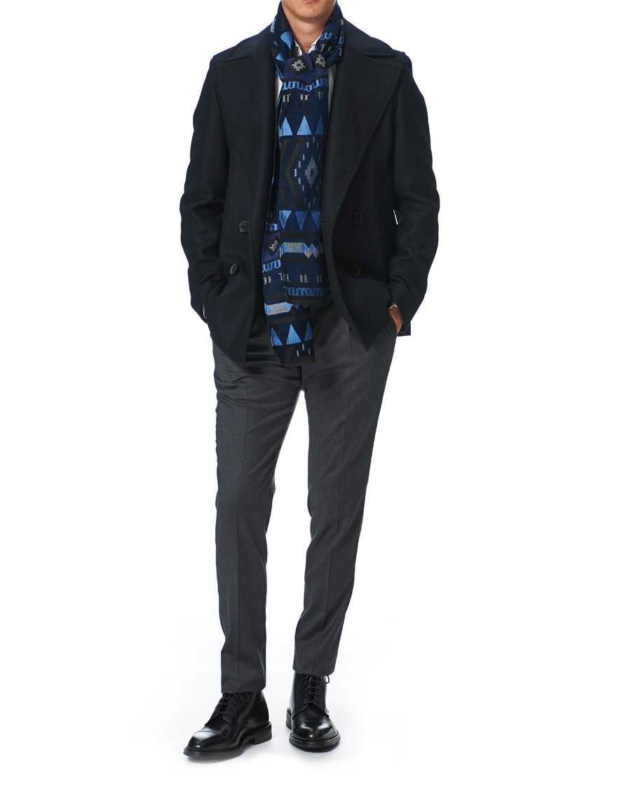 Herren | Etro Wool Blend Ciniglia Scarf Navy | Etro | Wool Blend Ciniglia Scarf Navy