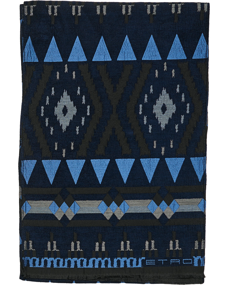 Herren | Etro Wool Blend Ciniglia Scarf Navy | Etro | Wool Blend Ciniglia Scarf Navy