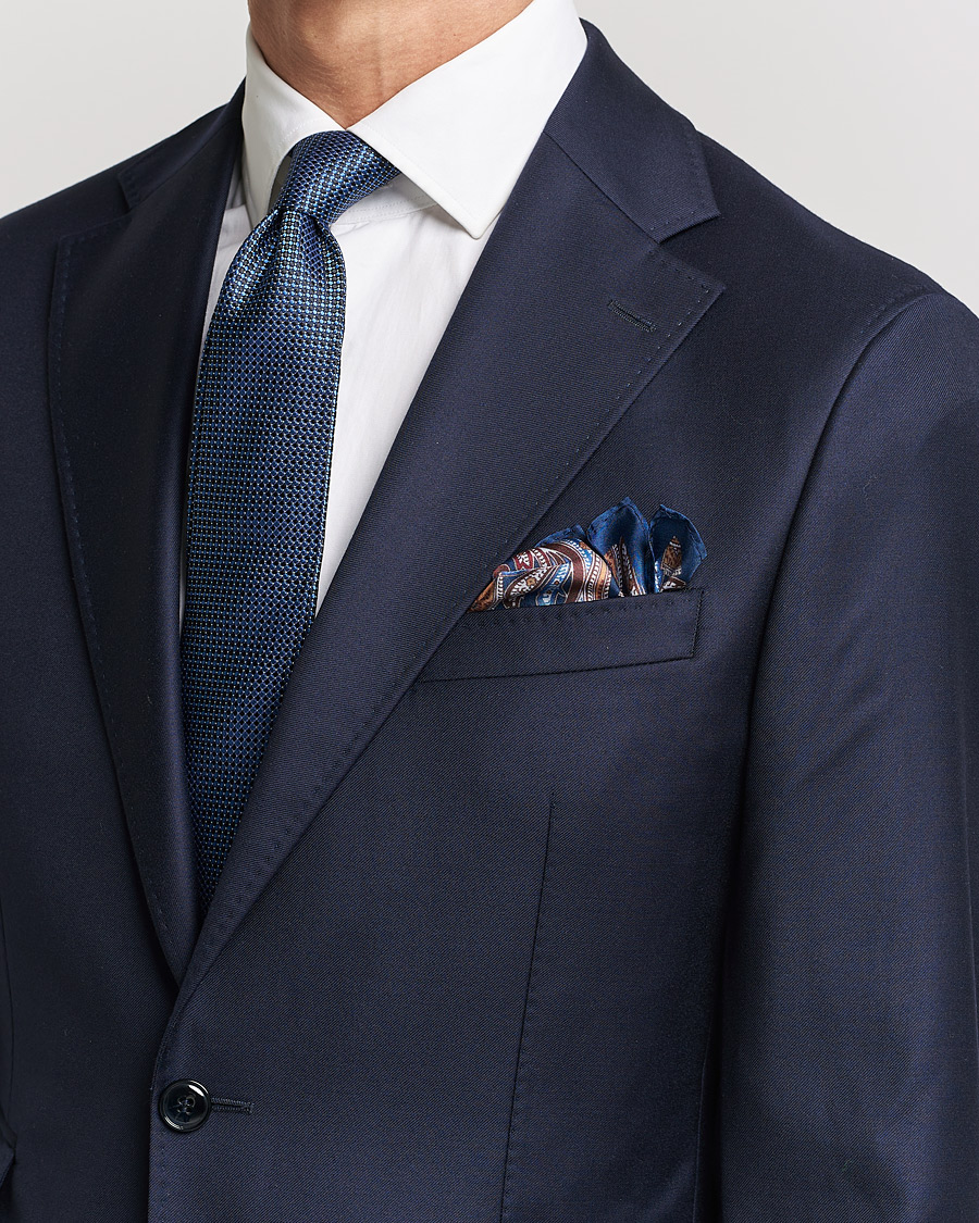 Herren |  | Amanda Christensen | Box Set Silk 8 cm Paisley Tie And Pocket Square Navy