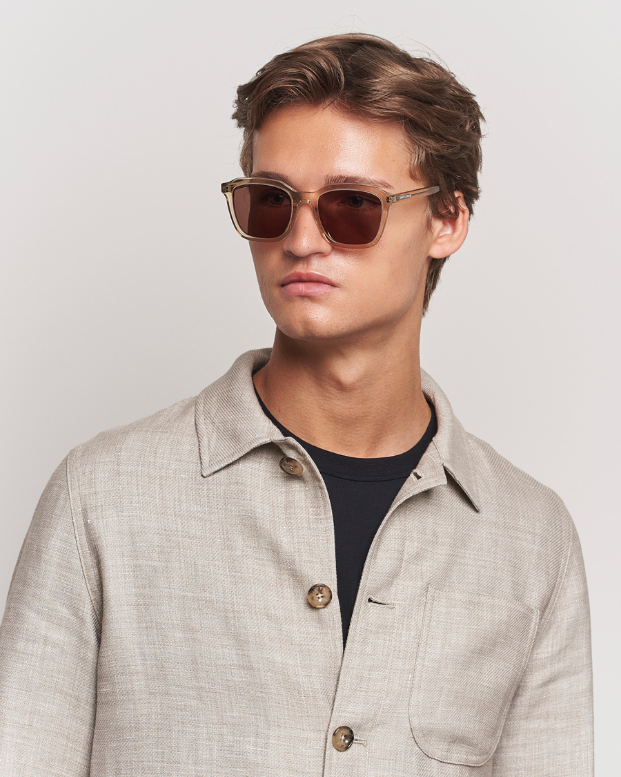 Herren | Saint Laurent SL 457 Sunglasses Yellow/Brown | Saint Laurent | SL 457 Sunglasses Yellow/Brown