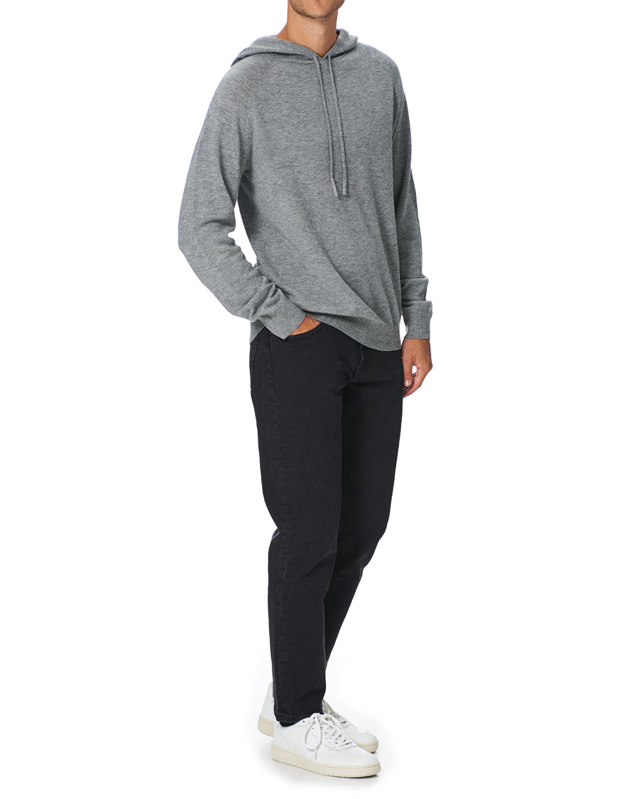 Herren | Pullover | Tiger of Sweden | Nakkne Wool Hoodie Med Grey Mel