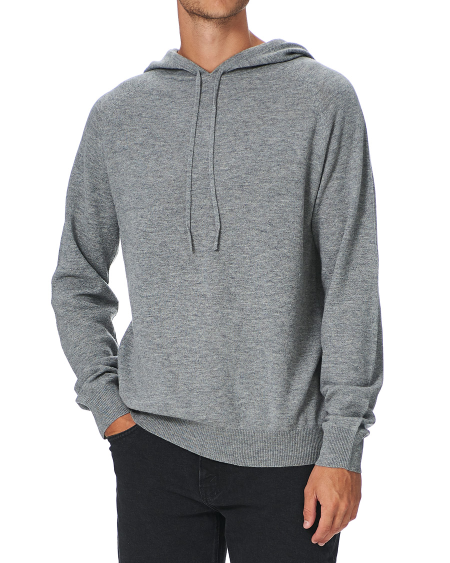 Herren | Pullover | Tiger of Sweden | Nakkne Wool Hoodie Med Grey Mel