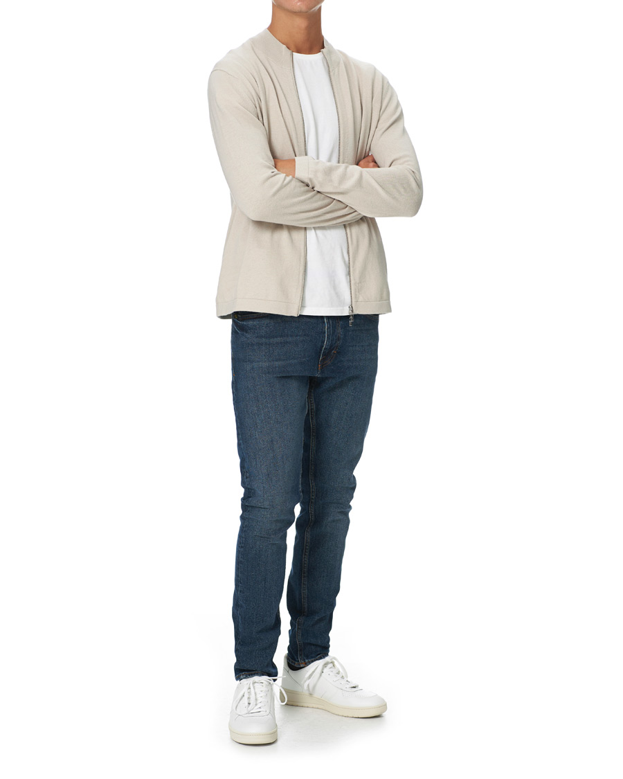 Herren | Pullover | Tiger of Sweden | Kylen Cotton/Merino Zip Moonbeam