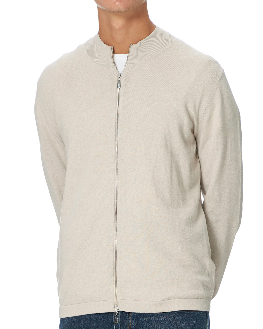 Herren | Pullover | Tiger of Sweden | Kylen Cotton/Merino Zip Moonbeam