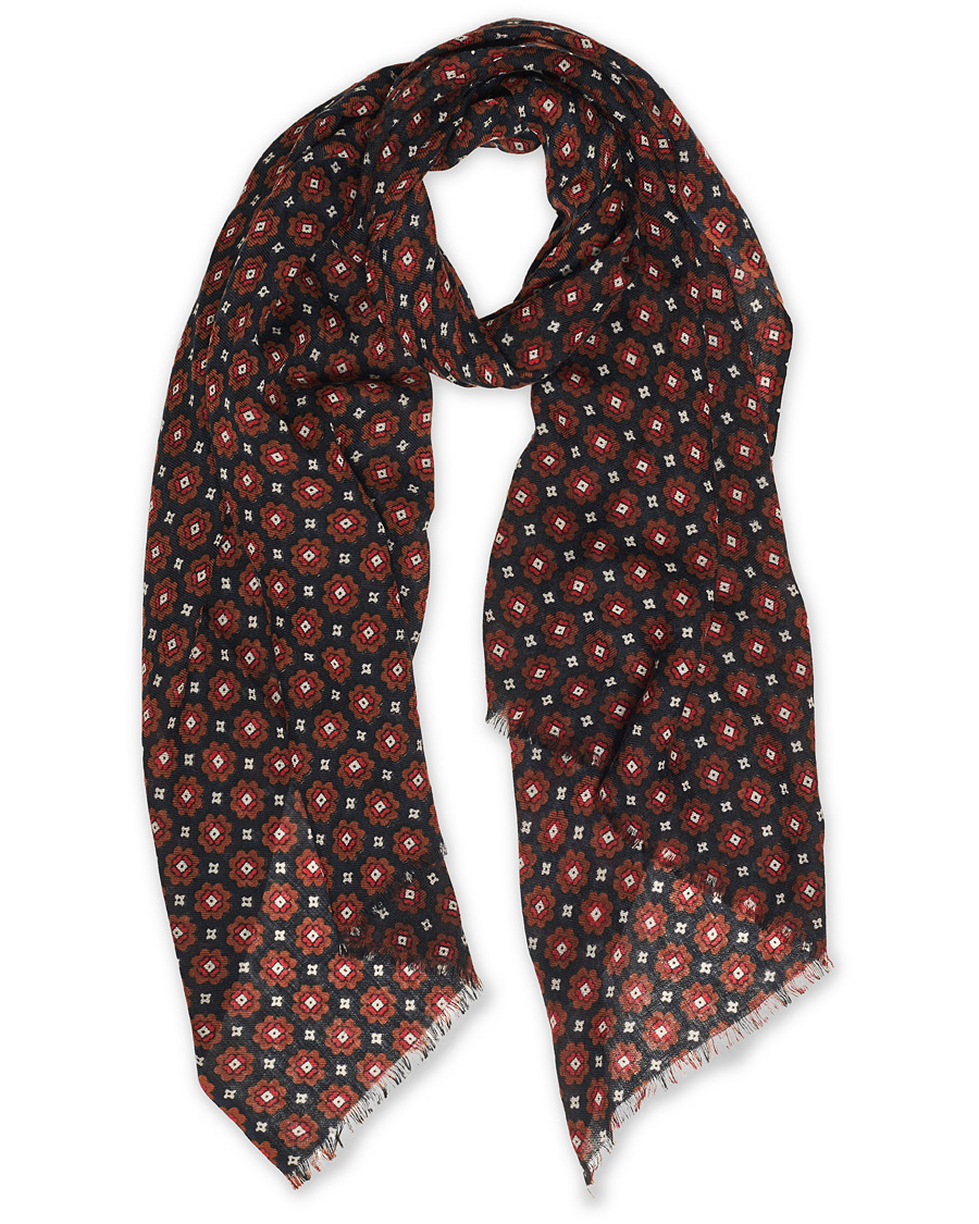 Herren | Altea Printed Medallion Scarf Navy | Altea | Printed Medallion Scarf Navy