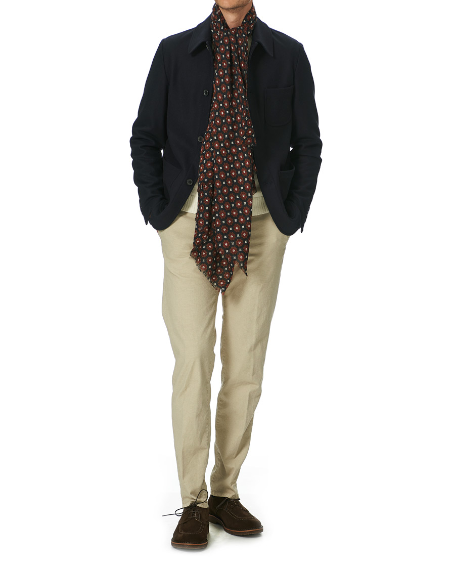 Herren | Altea Printed Medallion Scarf Navy | Altea | Printed Medallion Scarf Navy