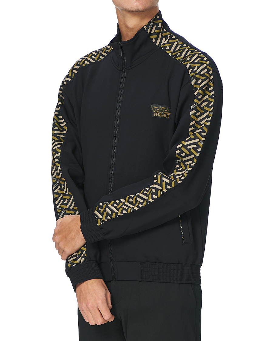 Herren | Pullover | Versace | Monogram Zip Sweater Black