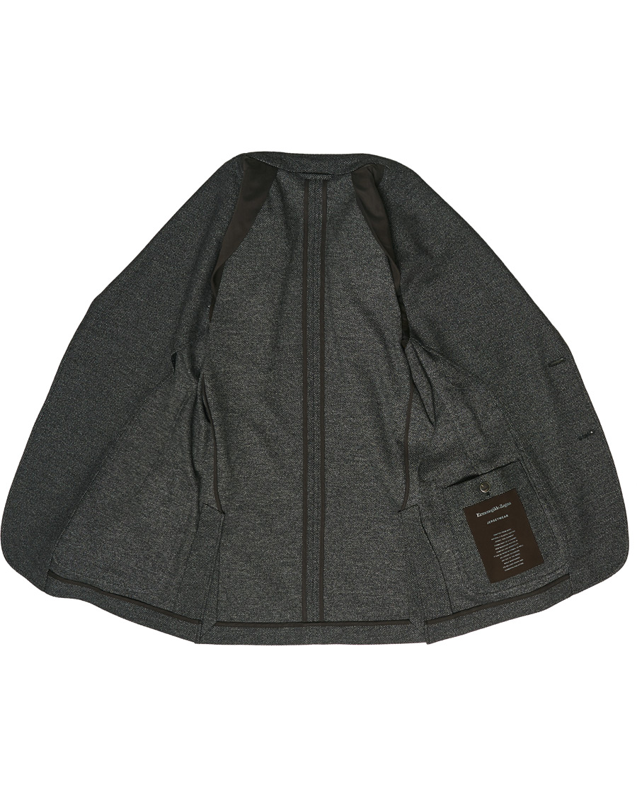 Herren | Sakkos | Ermenegildo Zegna | Wool Blend Jersey Blazer Grey Melange