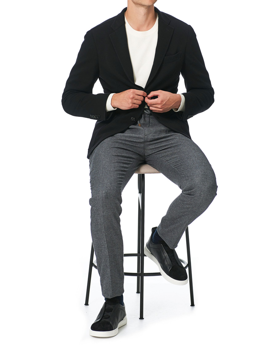 Herren | Sakkos | Ermenegildo Zegna | 15 Mil Wool Jersey Blazer Black