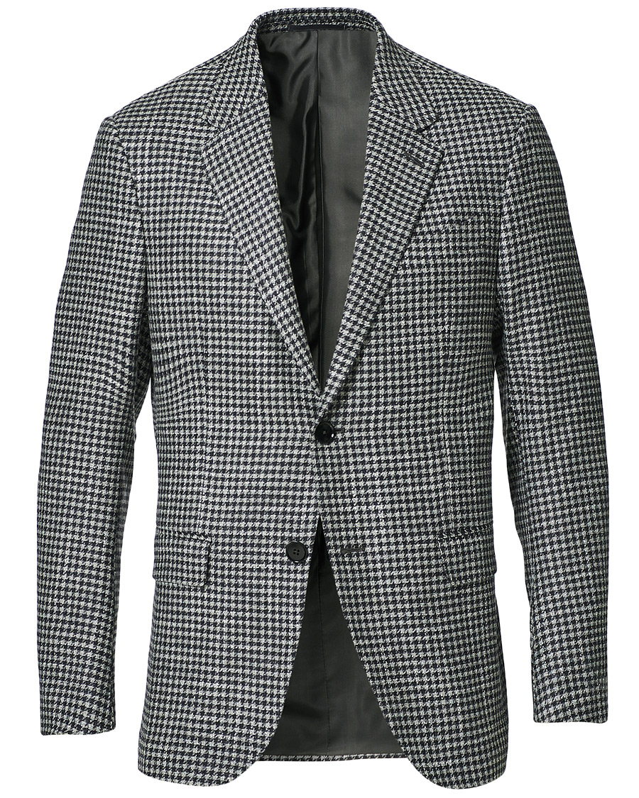 Herren | Sakkos | Ermenegildo Zegna | Wool/Cashmere Houndstooth Blazer Dark Grey