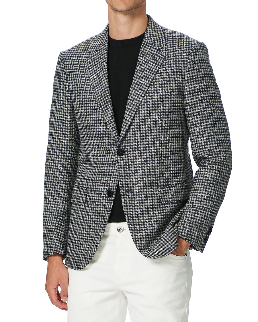 Herren | Sakkos | Ermenegildo Zegna | Wool/Cashmere Houndstooth Blazer Dark Grey