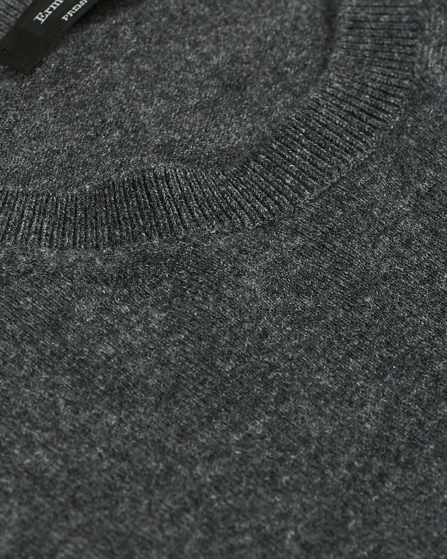 Herren | Pullover | Ermenegildo Zegna | Cashmere Crew Neck Sweater Dark Grey
