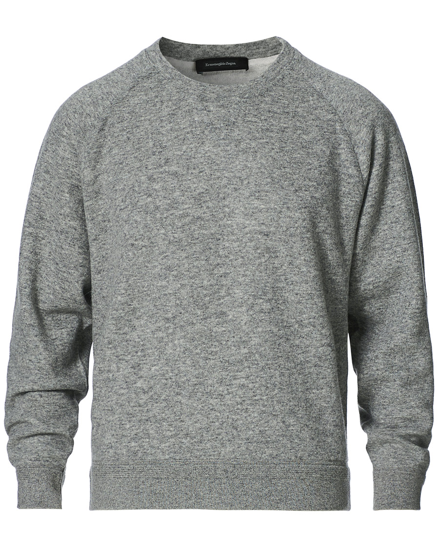 Herren | Pullover | Ermenegildo Zegna | Double Construction Cashmere Sweatshirt Silver Grey