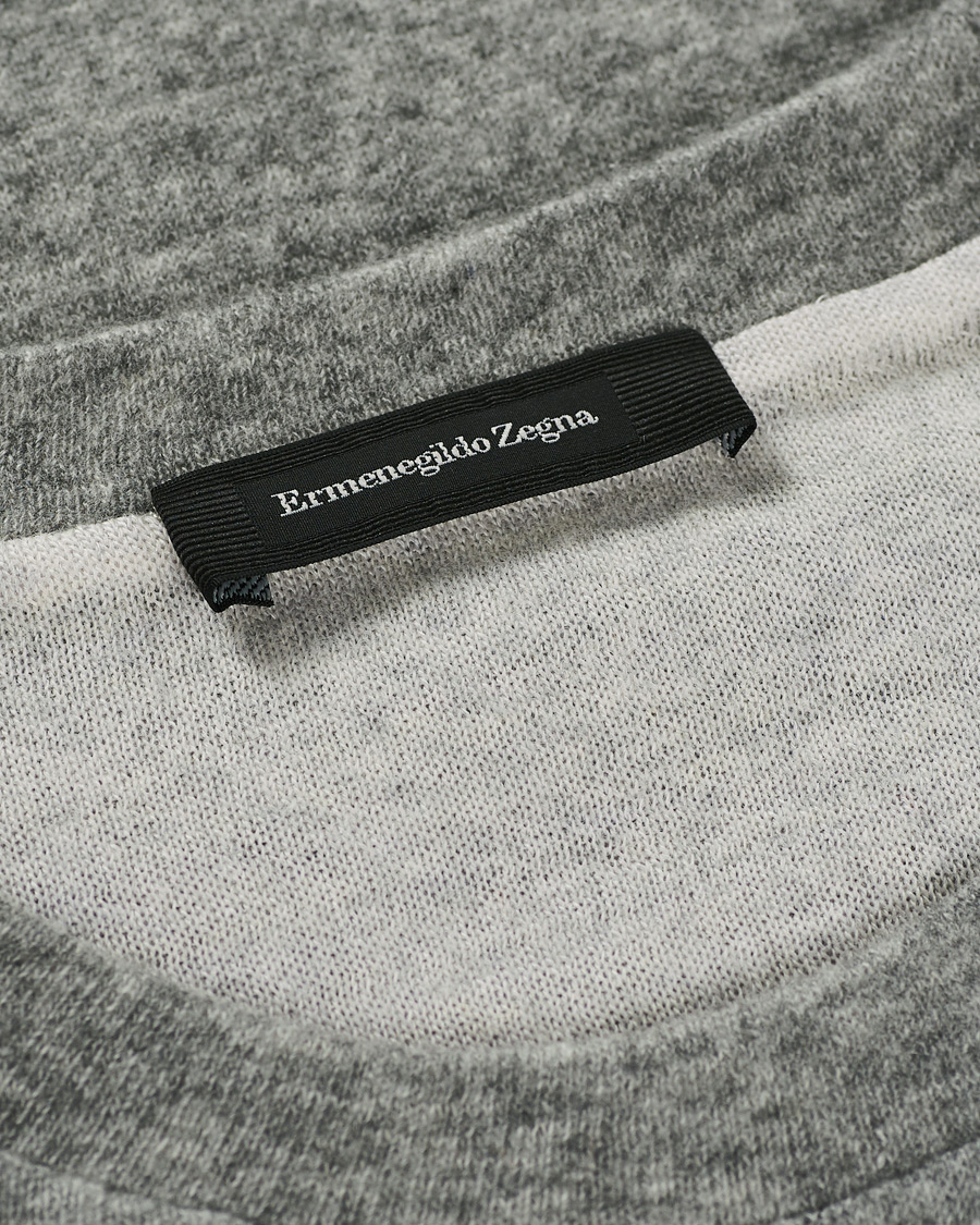Herren | Pullover | Ermenegildo Zegna | Double Construction Cashmere Sweatshirt Silver Grey
