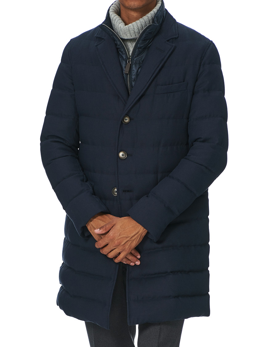 Herren | Jacken | Herno | Flannel Long Down Jacket Navy