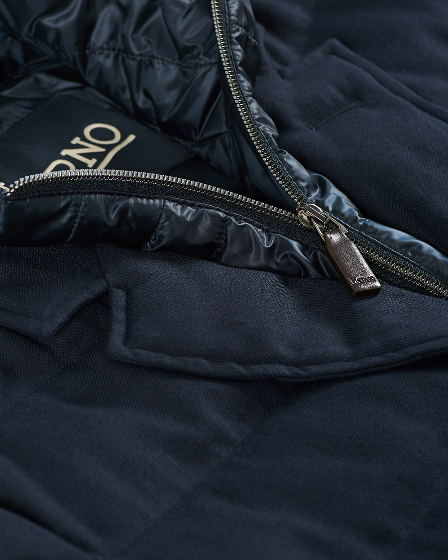 Herren | Jacken | Herno | Flannel Long Down Jacket Navy