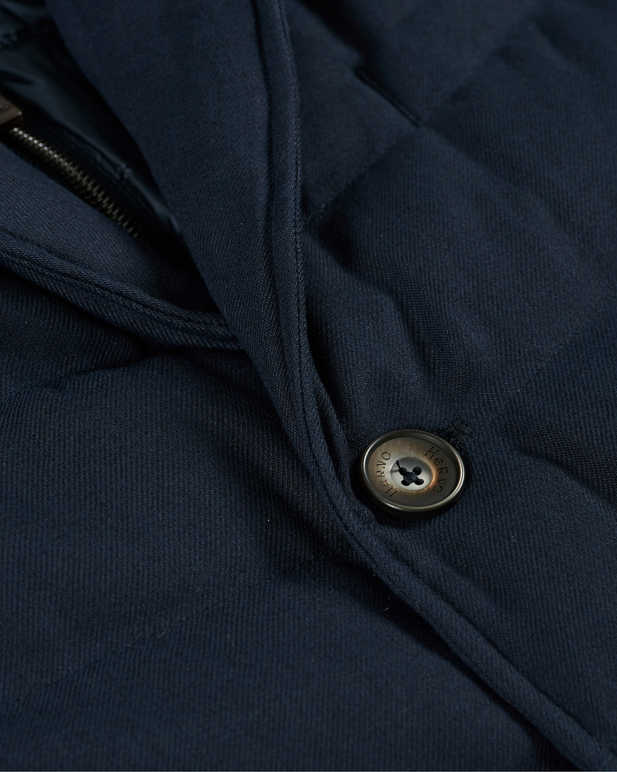 Herren | Jacken | Herno | Flannel Long Down Jacket Navy