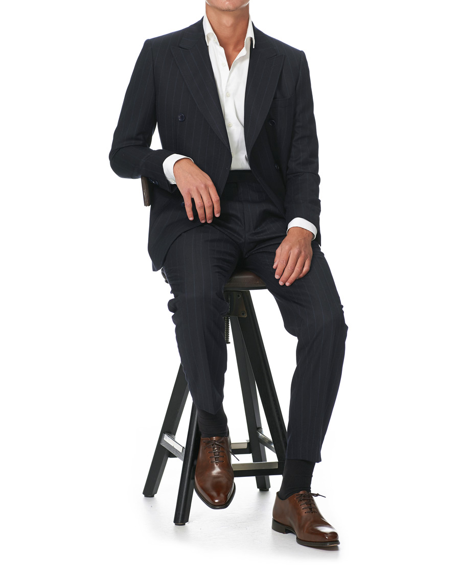 Herren | Sakkos | Morris Heritage | Pinstripe Double Breasted Suit Blazer Navy