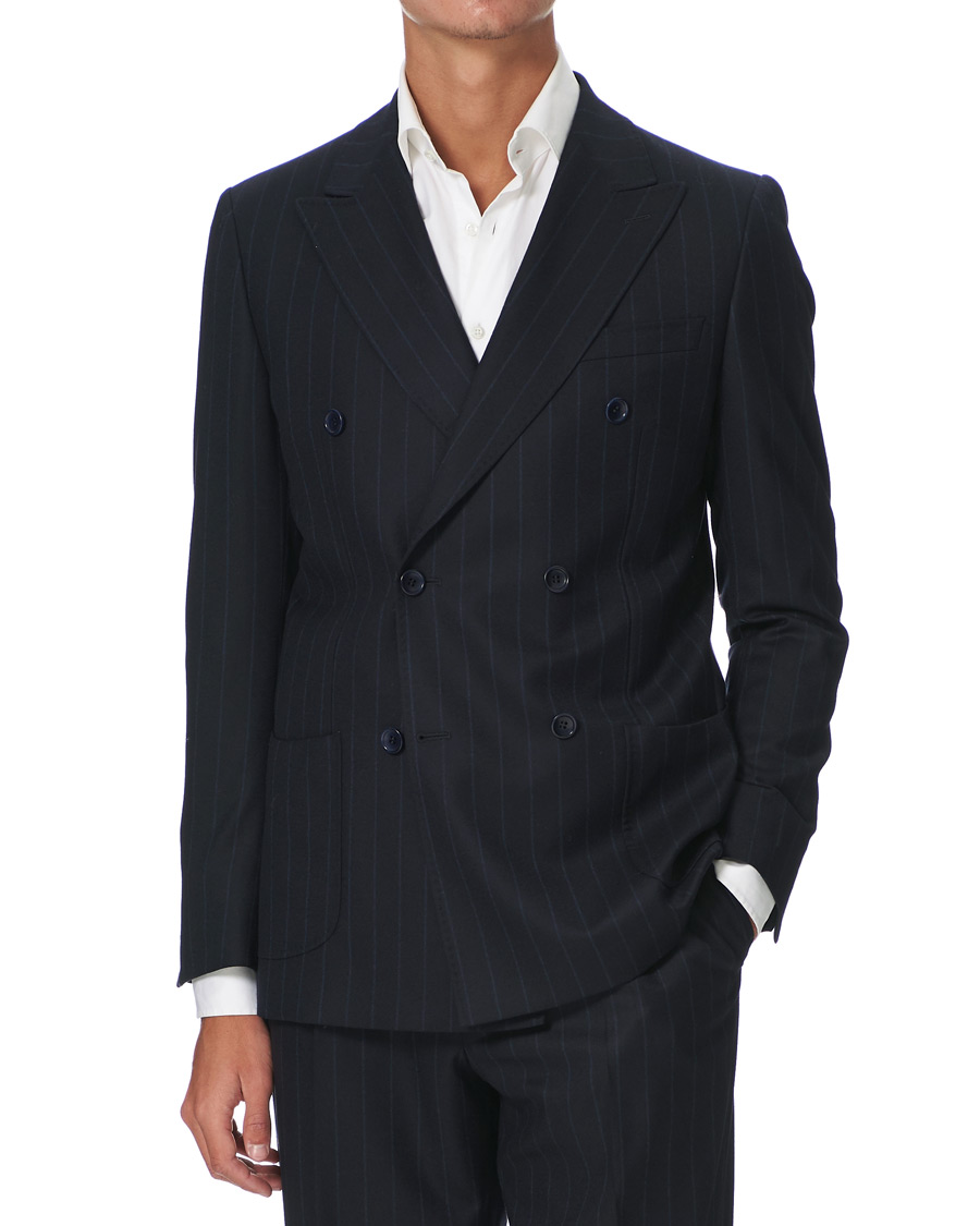 Herren | Sakkos | Morris Heritage | Pinstripe Double Breasted Suit Blazer Navy