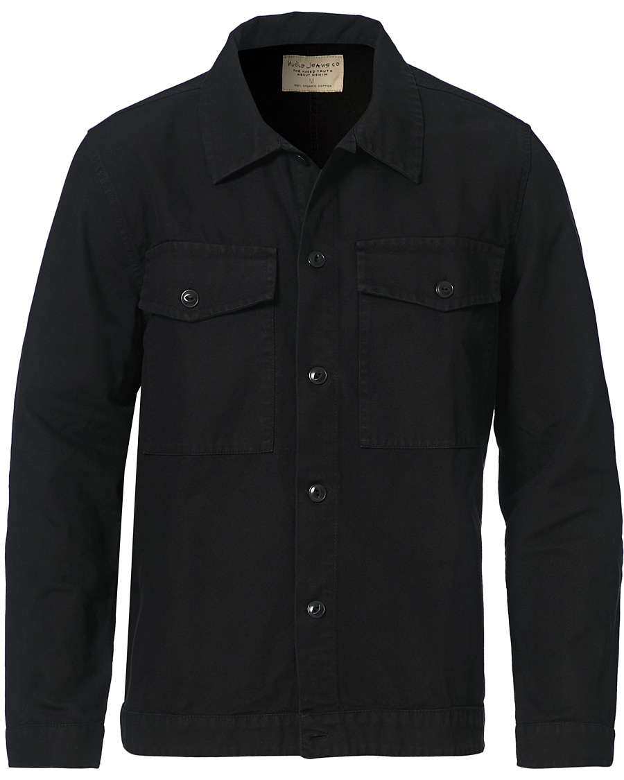 Herren | Nudie Jeans Colin Canvas Overshirt Black | Nudie Jeans | Colin Canvas Overshirt Black