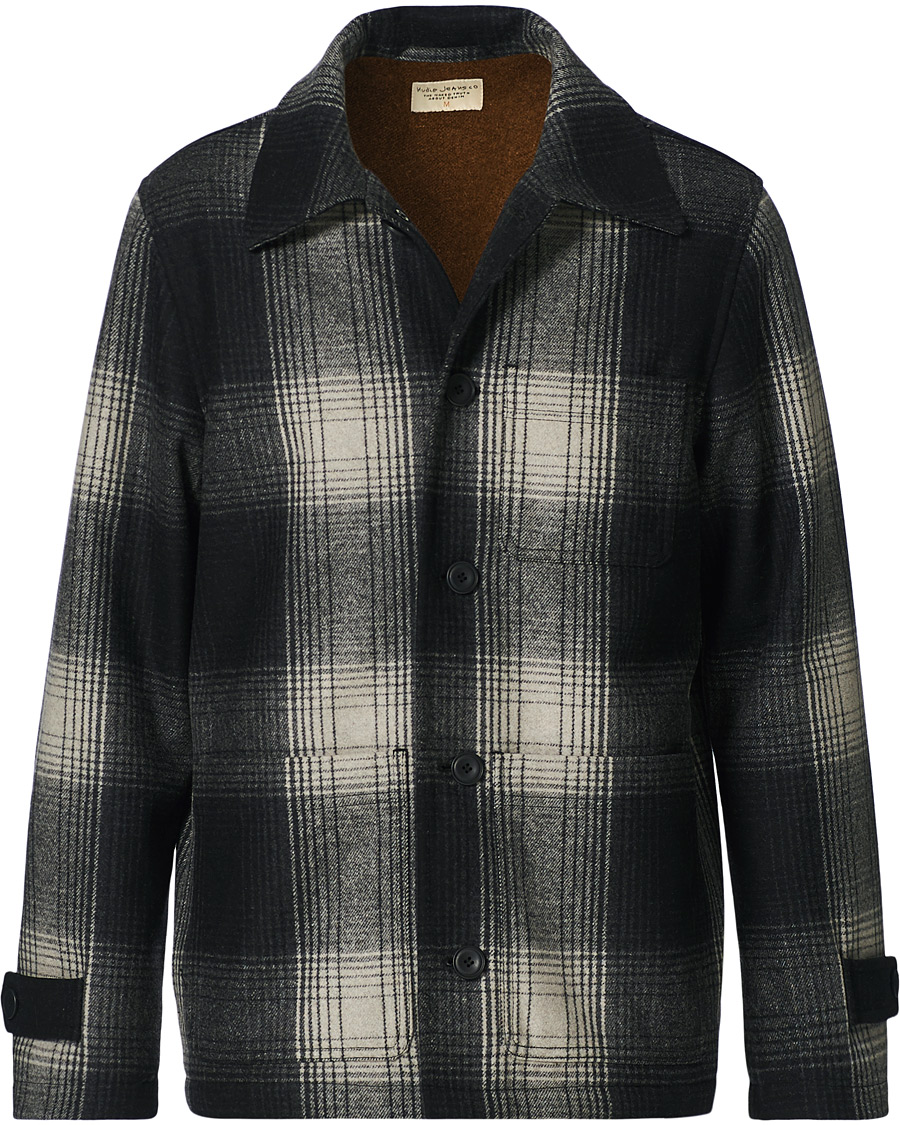 Herren | Jacken | Nudie Jeans | Mangan Shadow Check Lumber Jacket Black/Grey