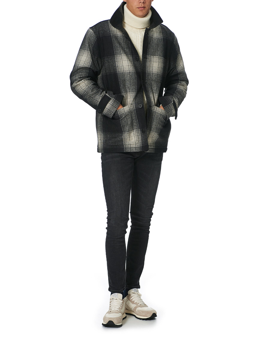 Herren | Jacken | Nudie Jeans | Mangan Shadow Check Lumber Jacket Black/Grey