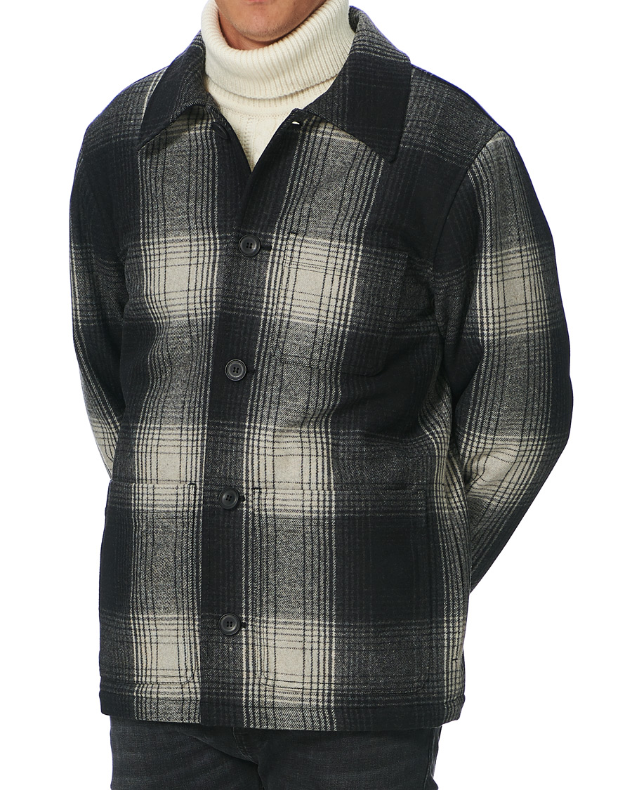 Herren | Jacken | Nudie Jeans | Mangan Shadow Check Lumber Jacket Black/Grey