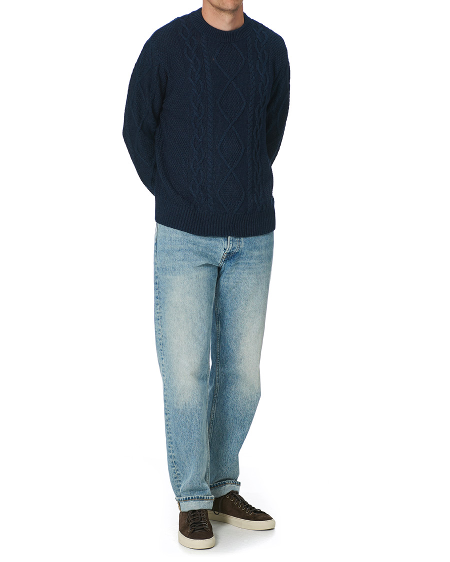 Herren | Pullover | Nudie Jeans | Didrik Braided Sweater Indigo