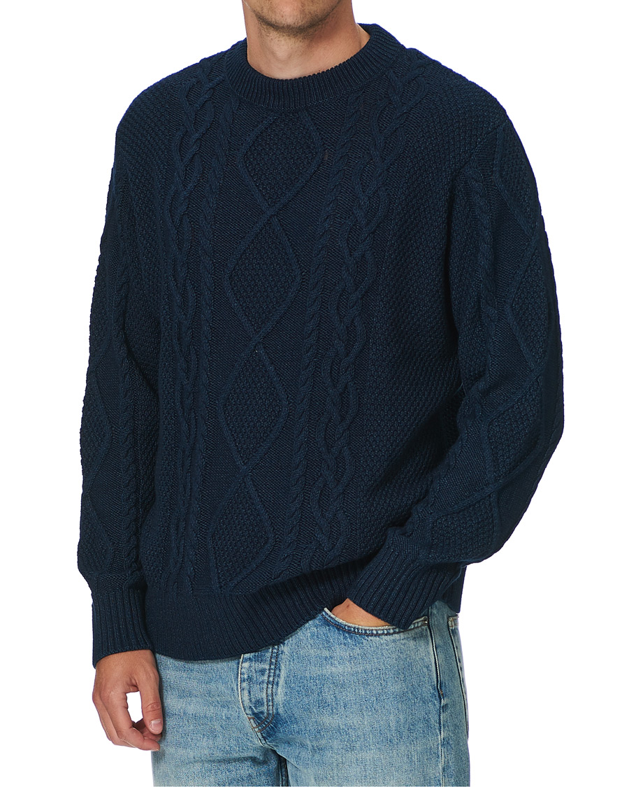 Herren | Pullover | Nudie Jeans | Didrik Braided Sweater Indigo