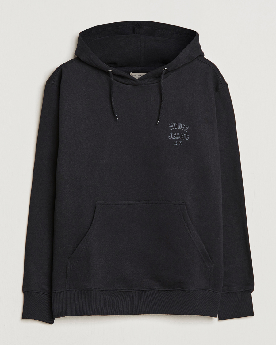 Herren | Pullover | Nudie Jeans | Franke Logo Hoodie Black